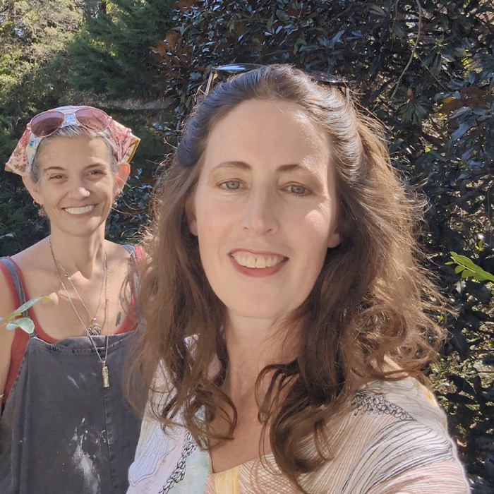 Cordelia Norris and Sally Smith, the leaders of Sketch Club